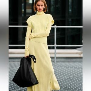 COS yellow vest/skirt set size Medium